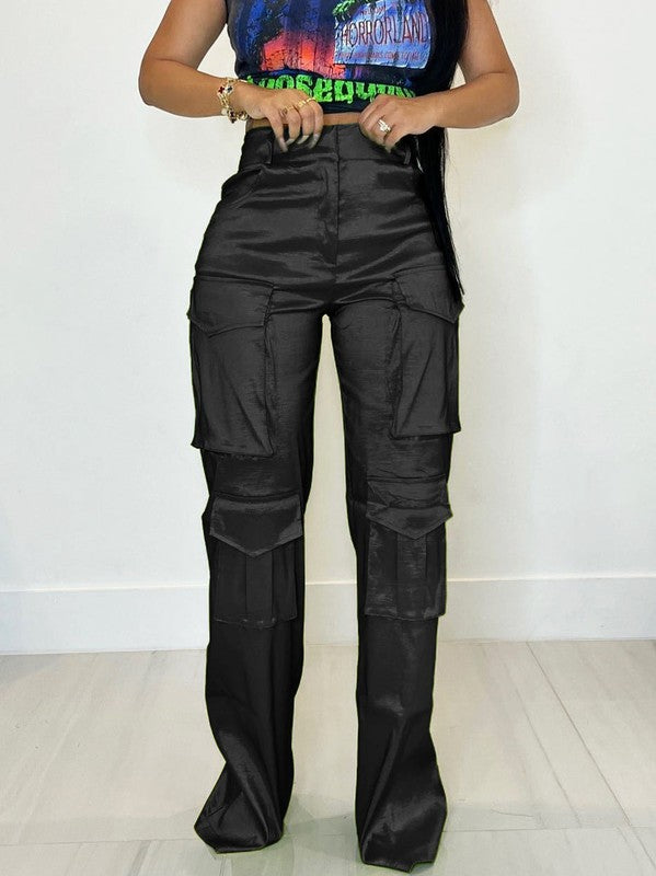 Cargo pants Made In China, black utility cargo pants with multiple pockets.