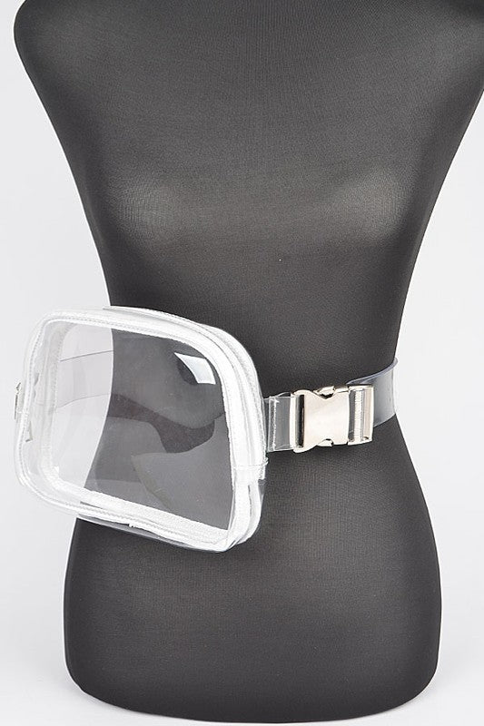 Chic, Clear, Stadium-Ready Fanny Pack with PVC clear window; 9x6x1.5 in, lead & nickel compliant.