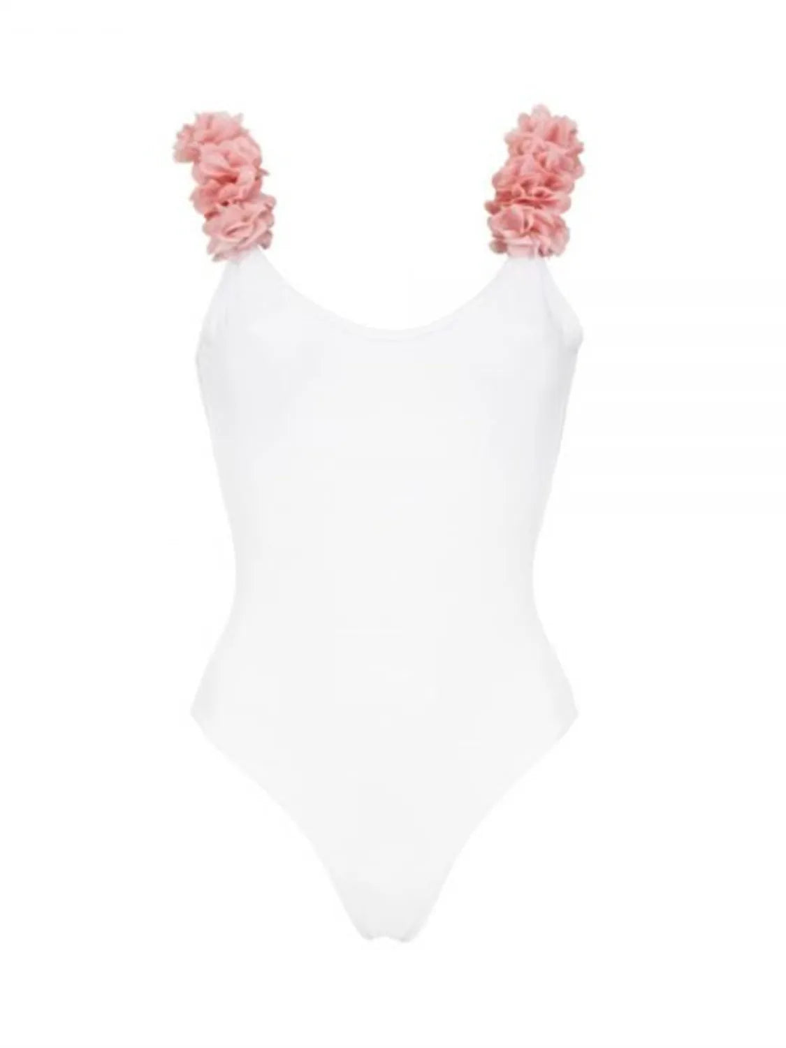Stylish Backless Petal Strap Parent-Child Swimsuit perfect for summer fun, featuring floral straps and a chic design.