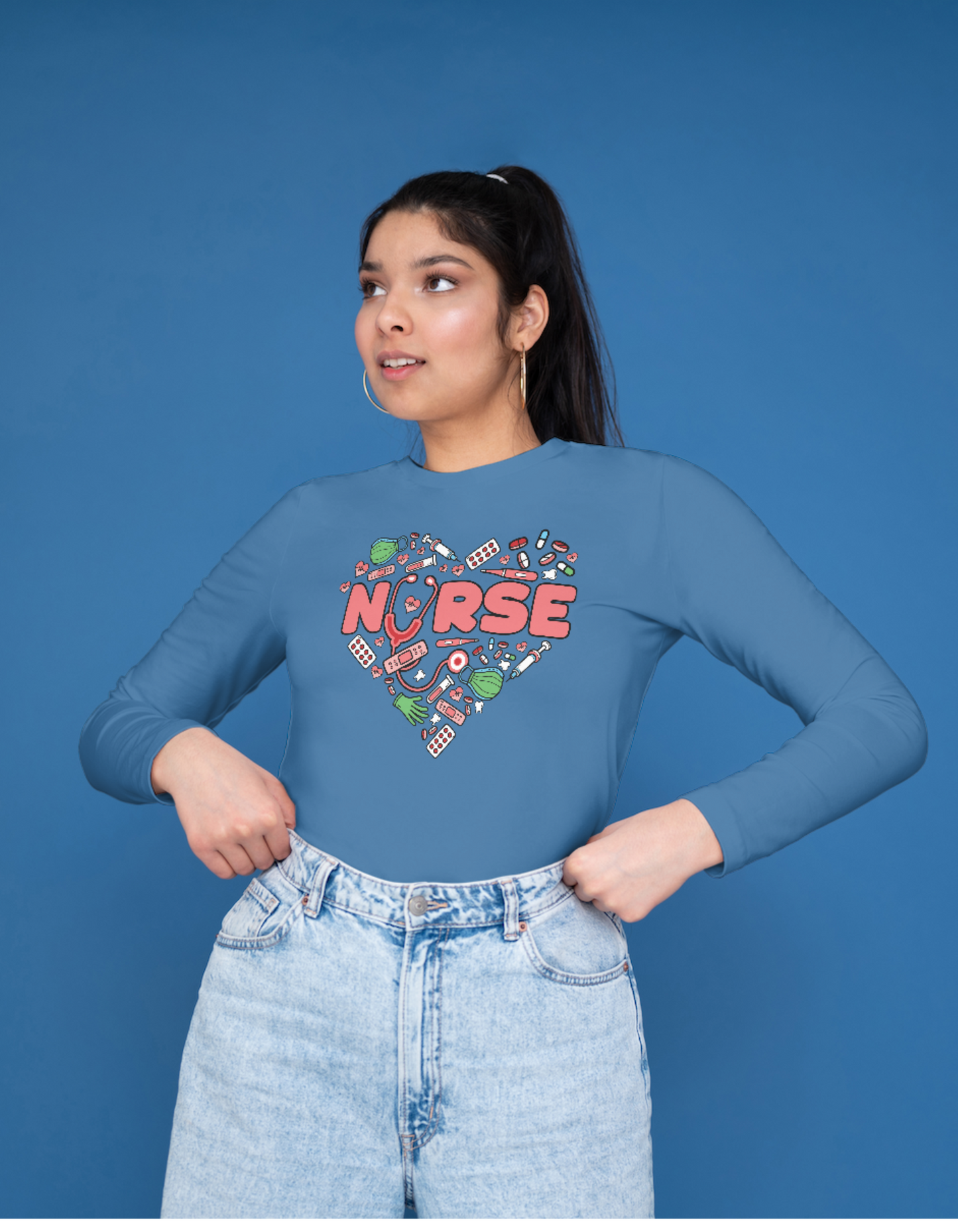 Long Sleeve Nurse Heart Shirt