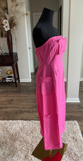 Cargo Pocket Midi Dress with Side Pocket details