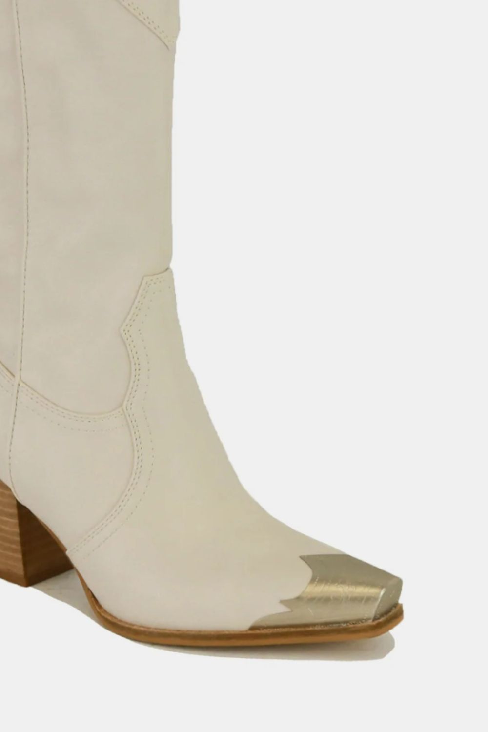 Chic Metal-Capped Block Heel Ankle Boots