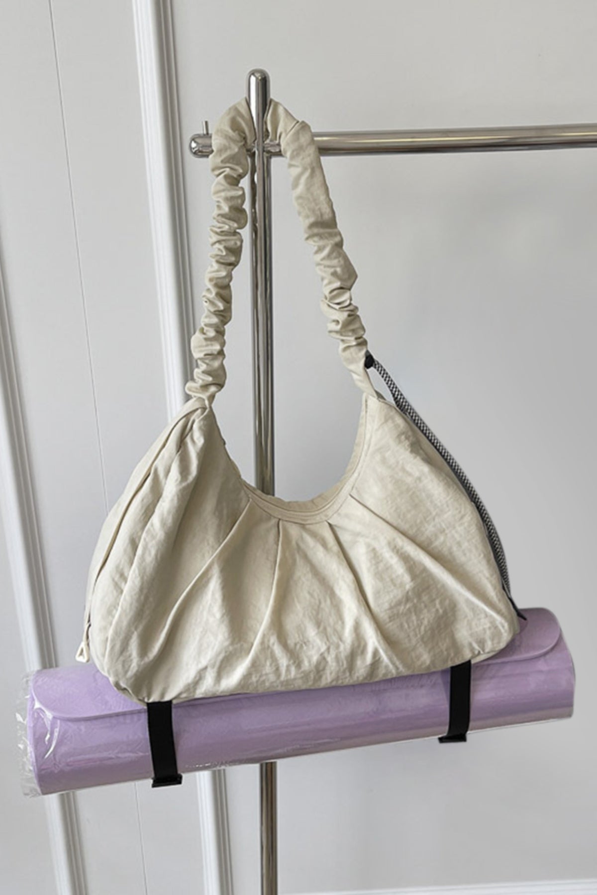Ruched Drawstring Crossbody Bag
