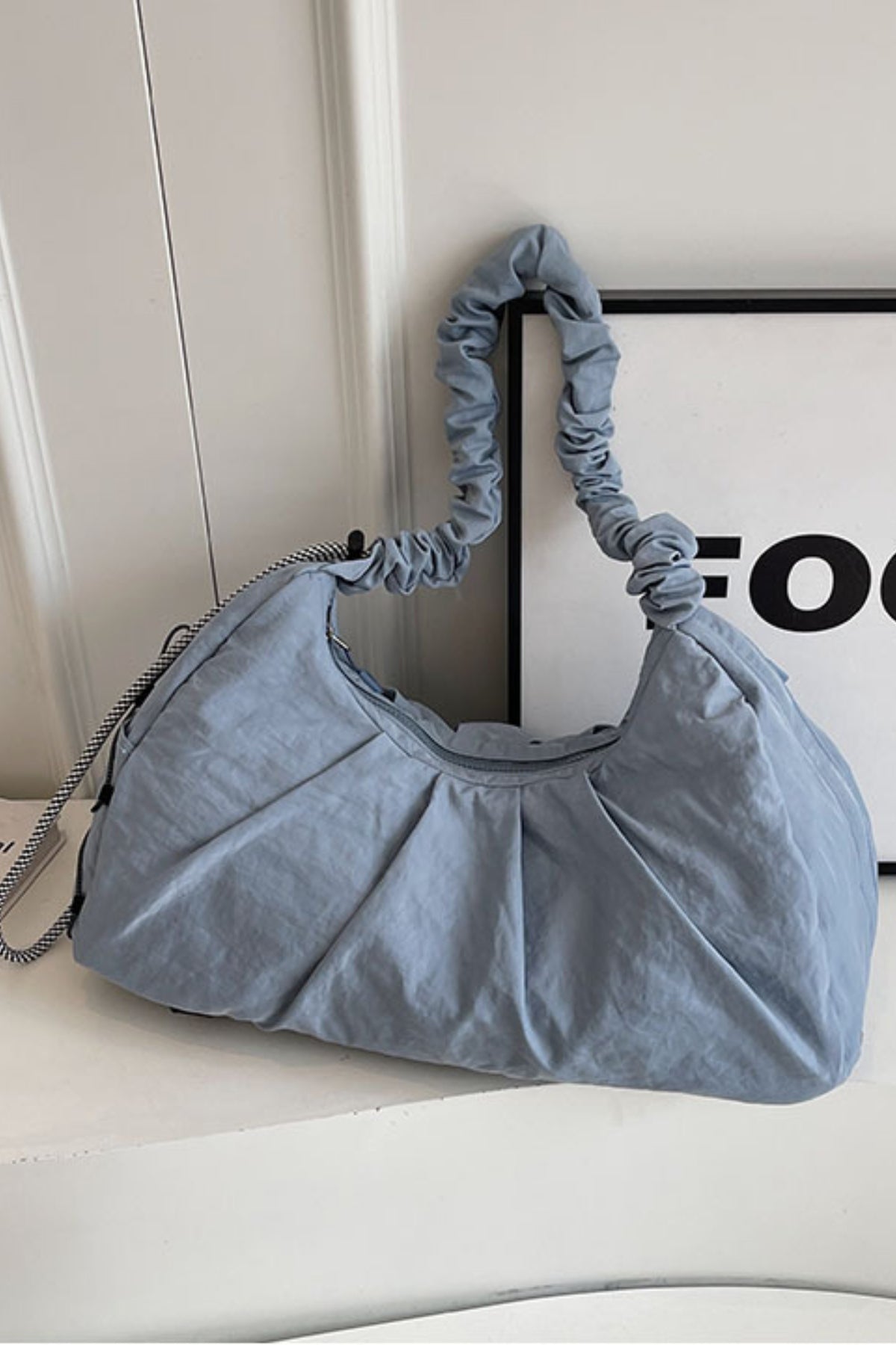 Ruched Drawstring Crossbody Bag