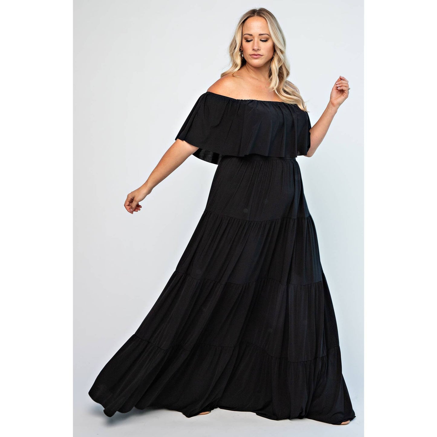 Tiered Off the Shoulder Maxi Dress