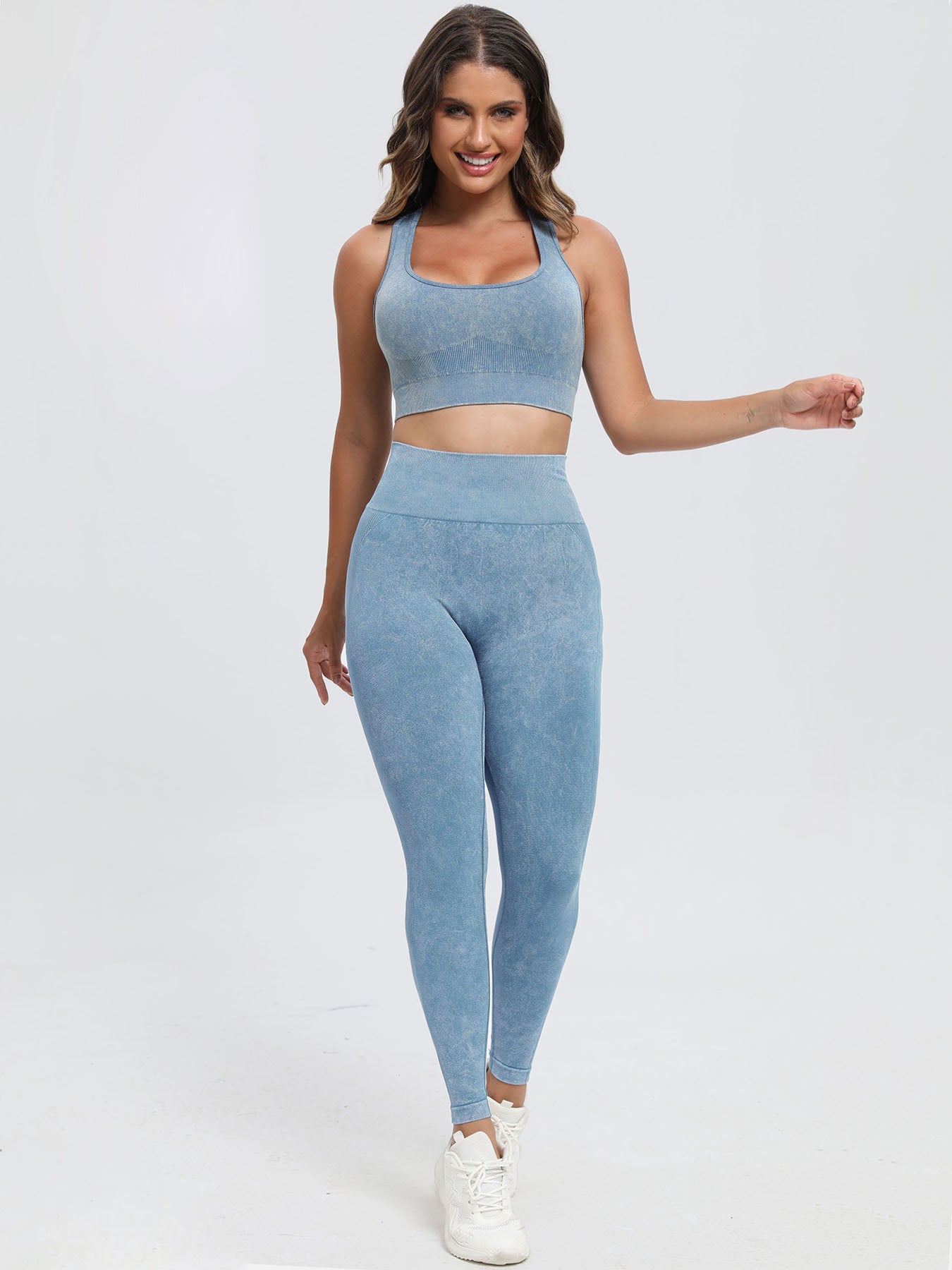 Elevate Your Active Style with Wide Strap Scoop Neck Top and Pants Set