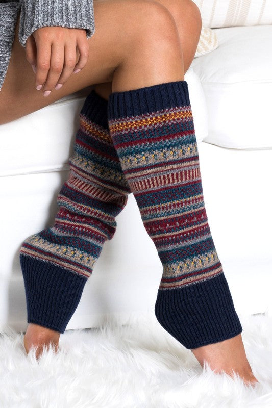 Cozy Short Fairisle Knitted Leg Warmers