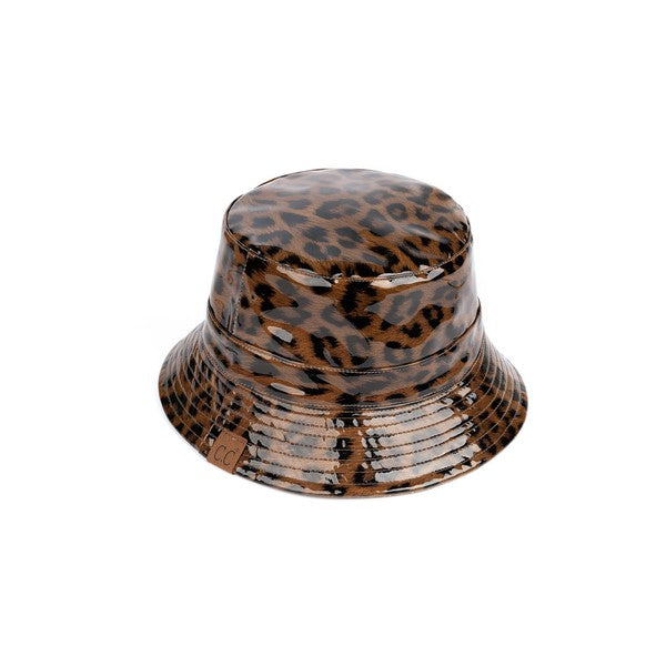 Leopard Print and Canvas Reversible Bucket Hat