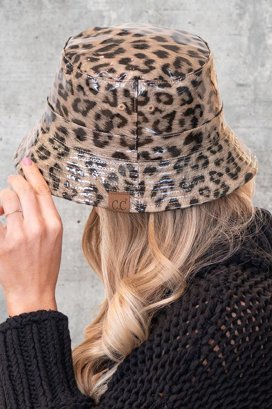 Leopard Print and Canvas Reversible Bucket Hat