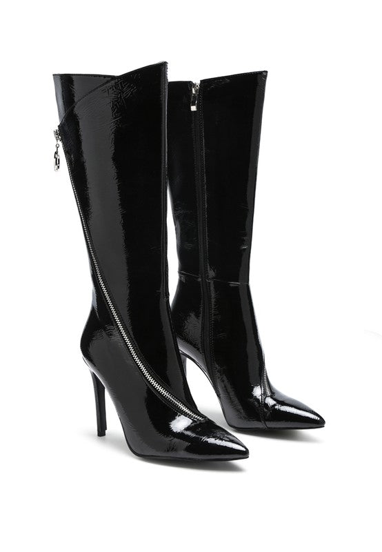 Calf Boot with Zipper Detail