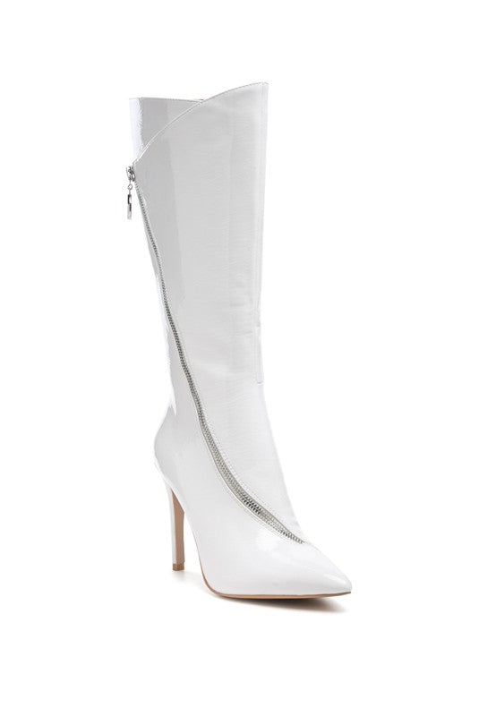 Calf Boot with Zipper Detail