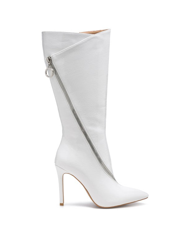 Calf Boot with Zipper Detail