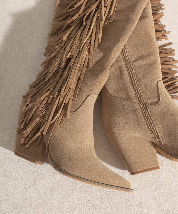 Bohemian - Knee-High Fringe Boots