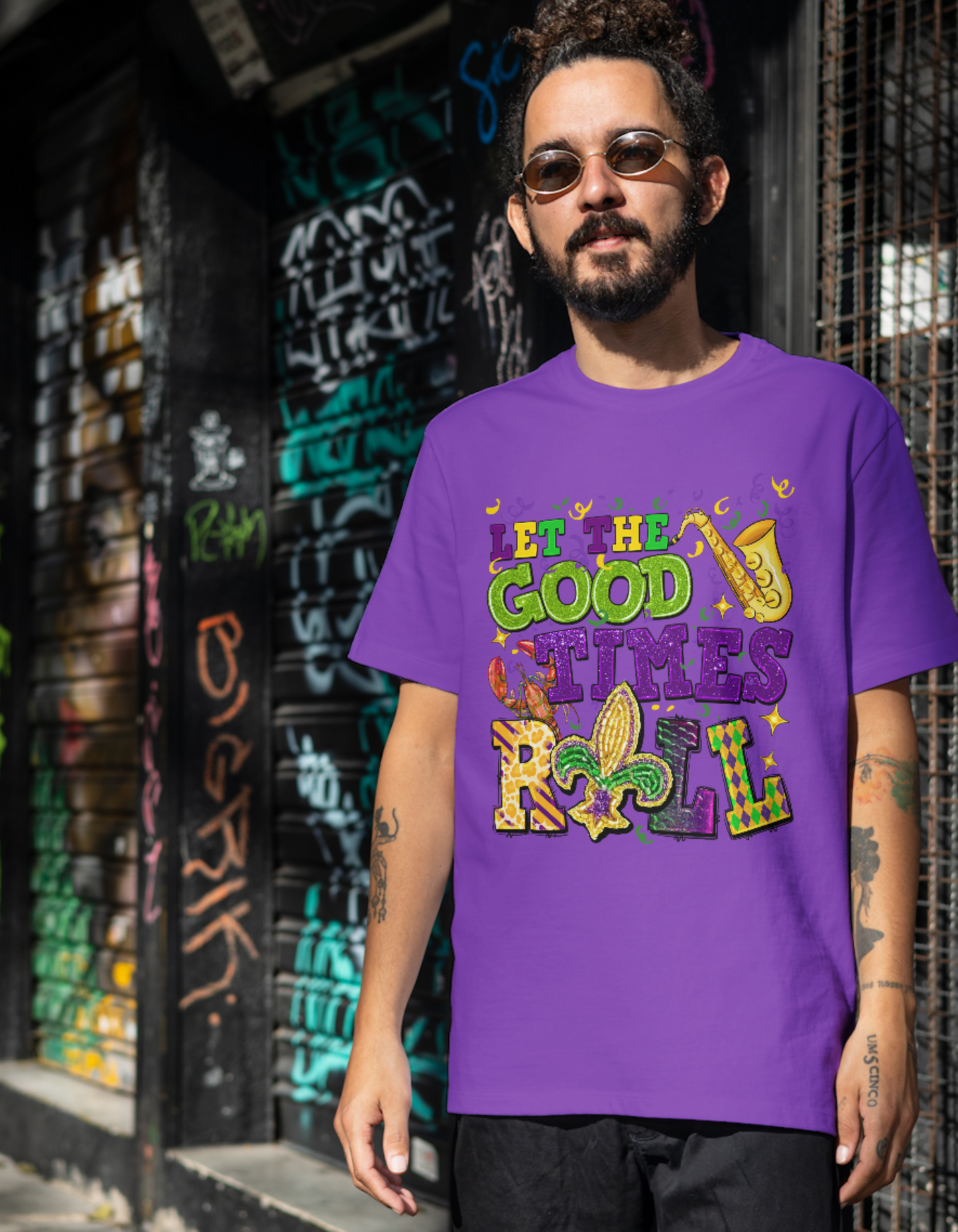 Let The Good Times Roll Short Mardi Gras Shirt-Long Sleeve