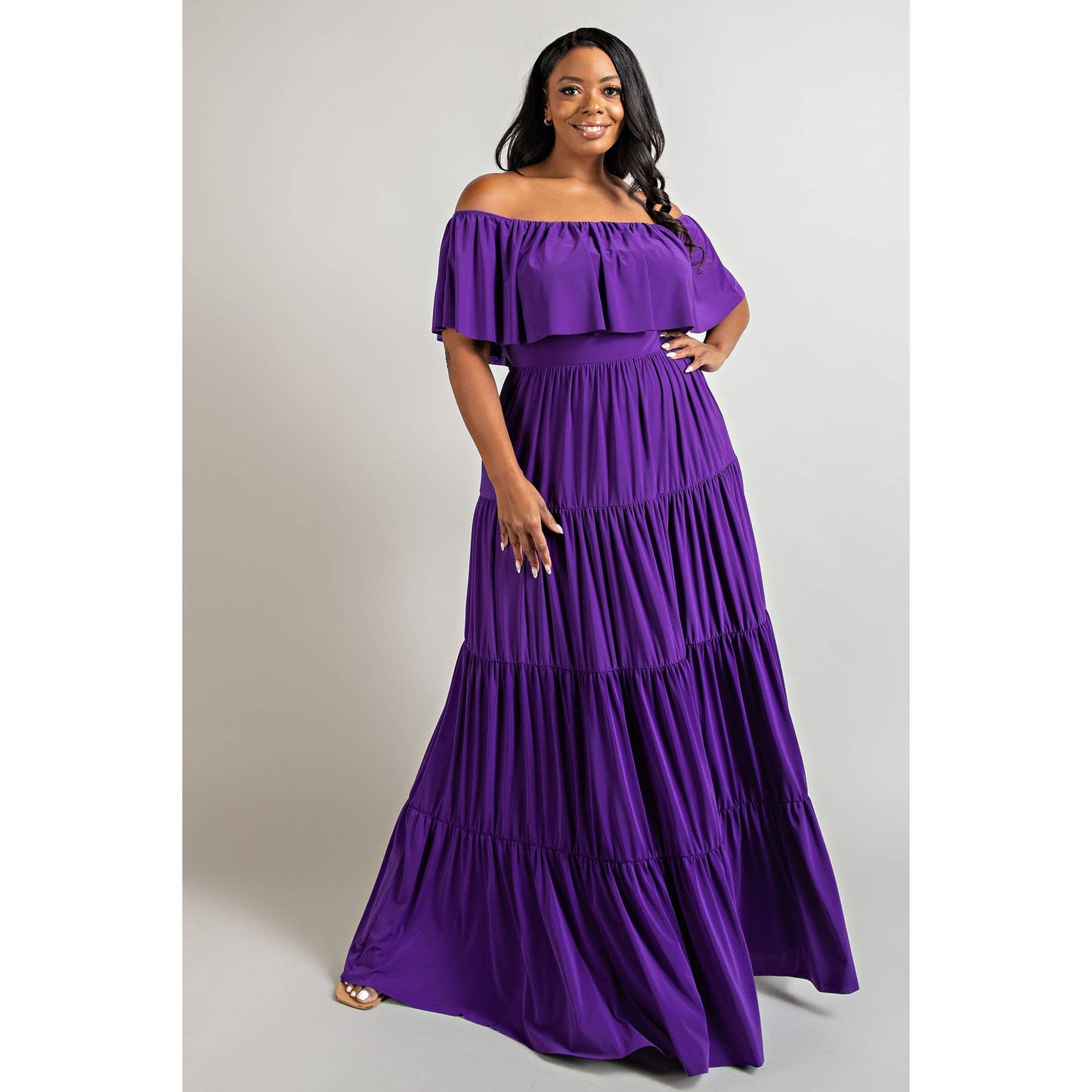 Tiered Off the Shoulder Maxi Dress