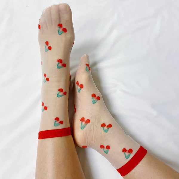 Adorable Fruit-Inspired Sheer Socks Duo Pack