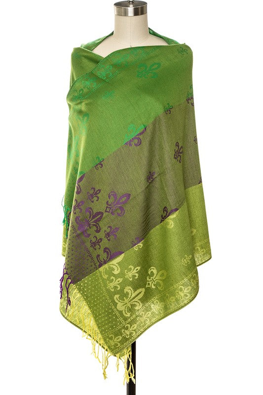 Vibrant Mardi Gras Pashmina Scarf - 100% Luxurious Softness