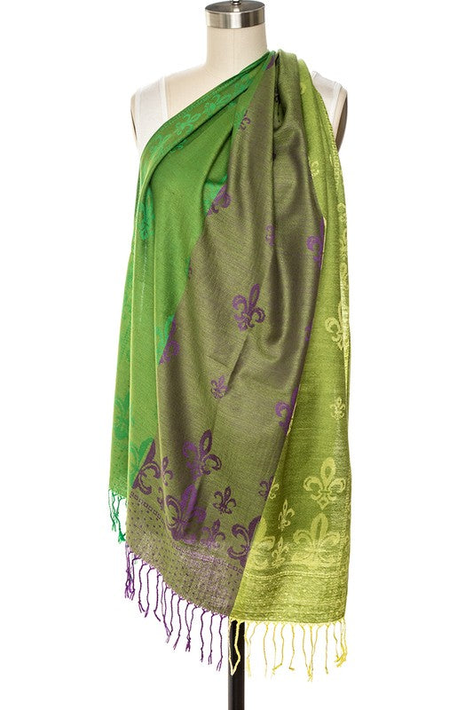 Vibrant Mardi Gras Pashmina Scarf - 100% Luxurious Softness