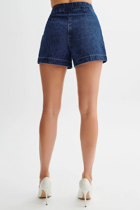 Two Piece Denim Short Set from Fashion Nova featuring sleeveless denim vest and high-waisted shorts for a trendy summer look
