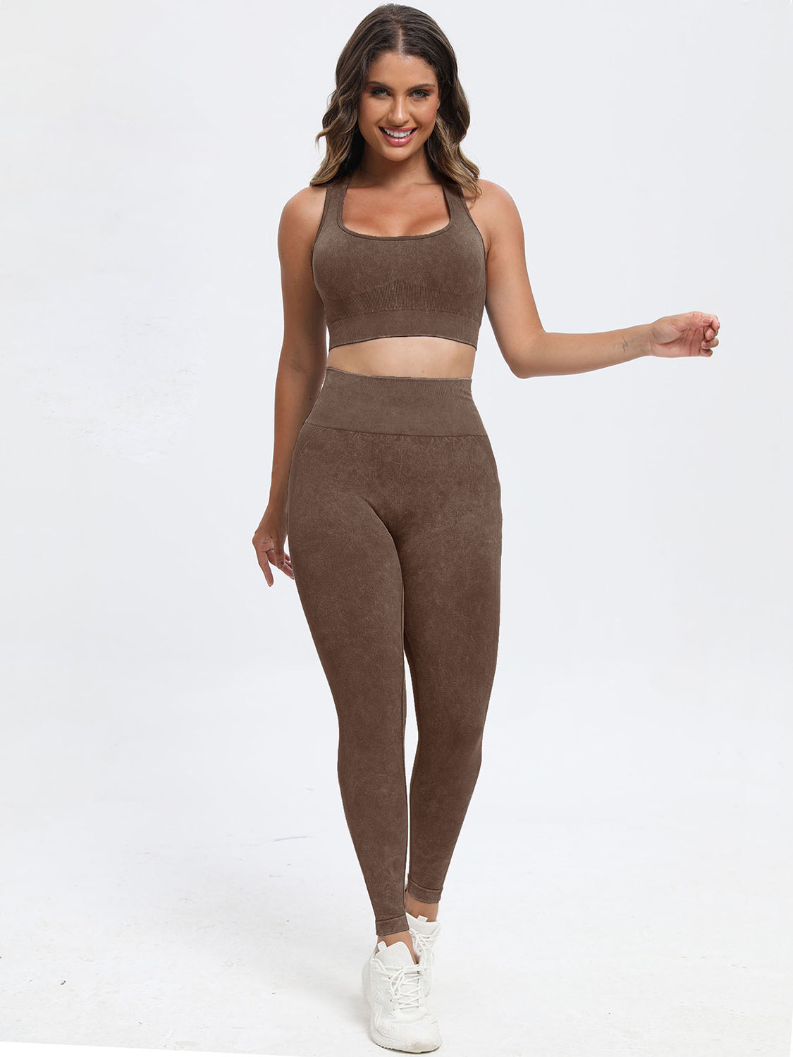 Elevate Your Active Style with Wide Strap Scoop Neck Top and Pants Set