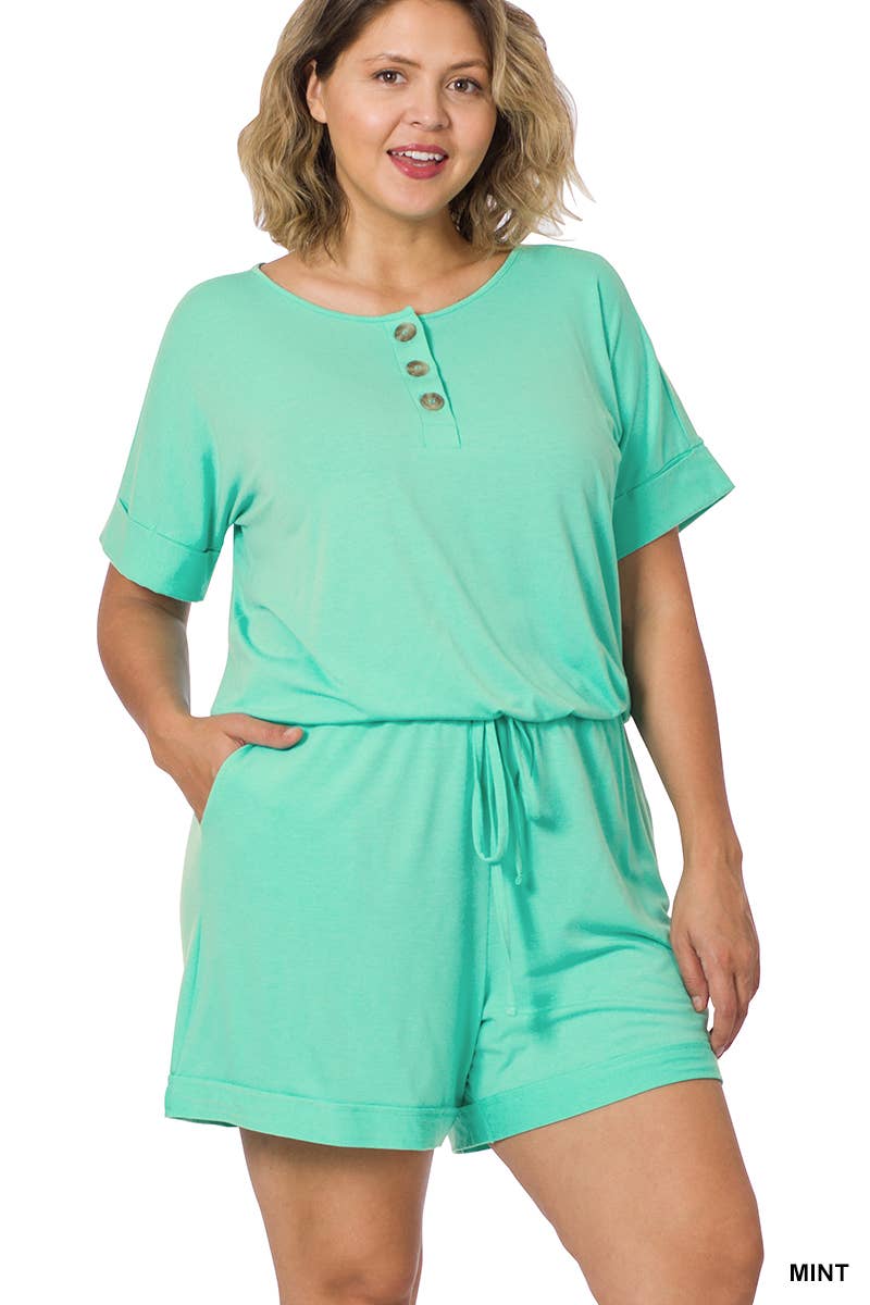 Short Sleeve Romper with Pockets