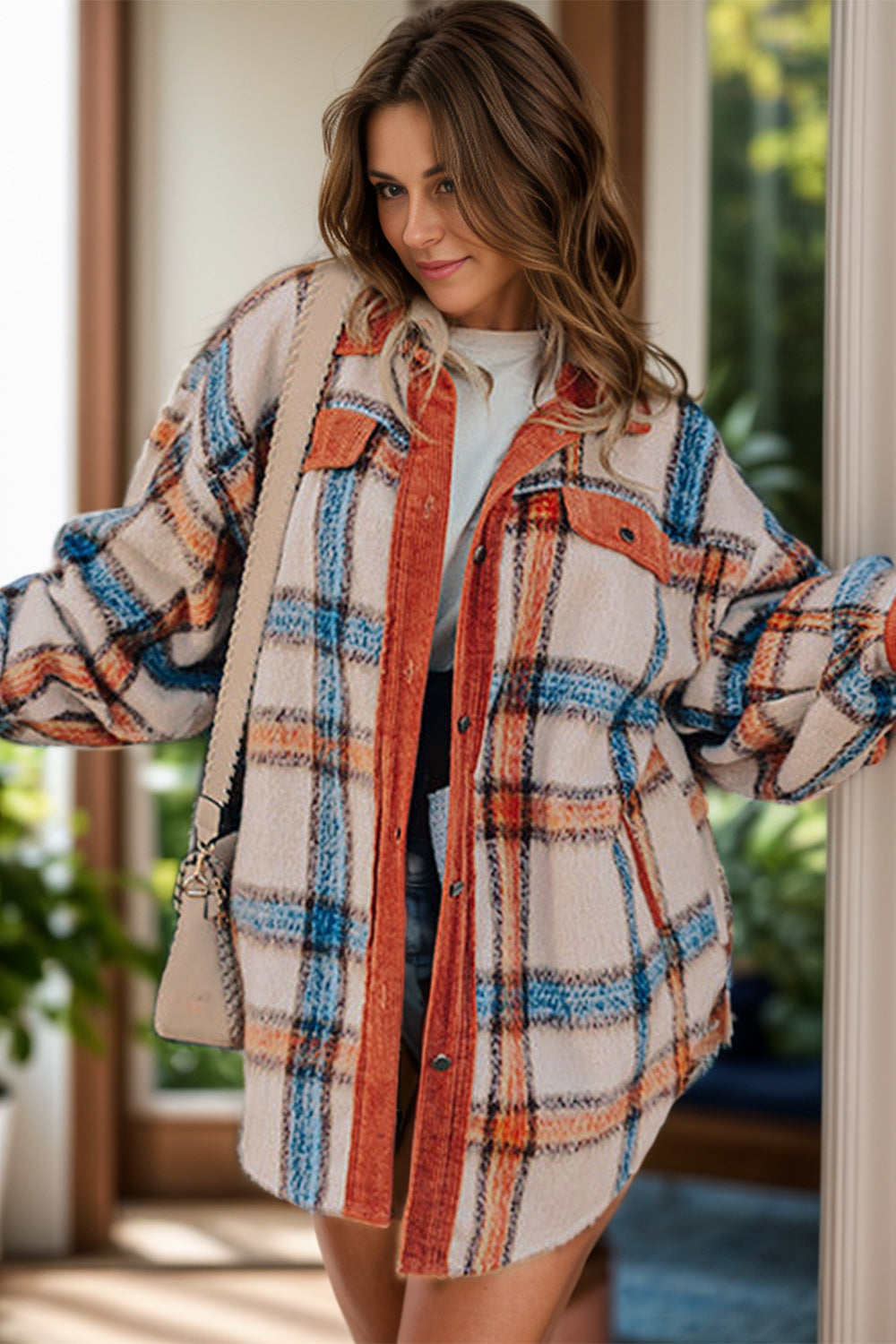 Plaid Button-Up Shacket