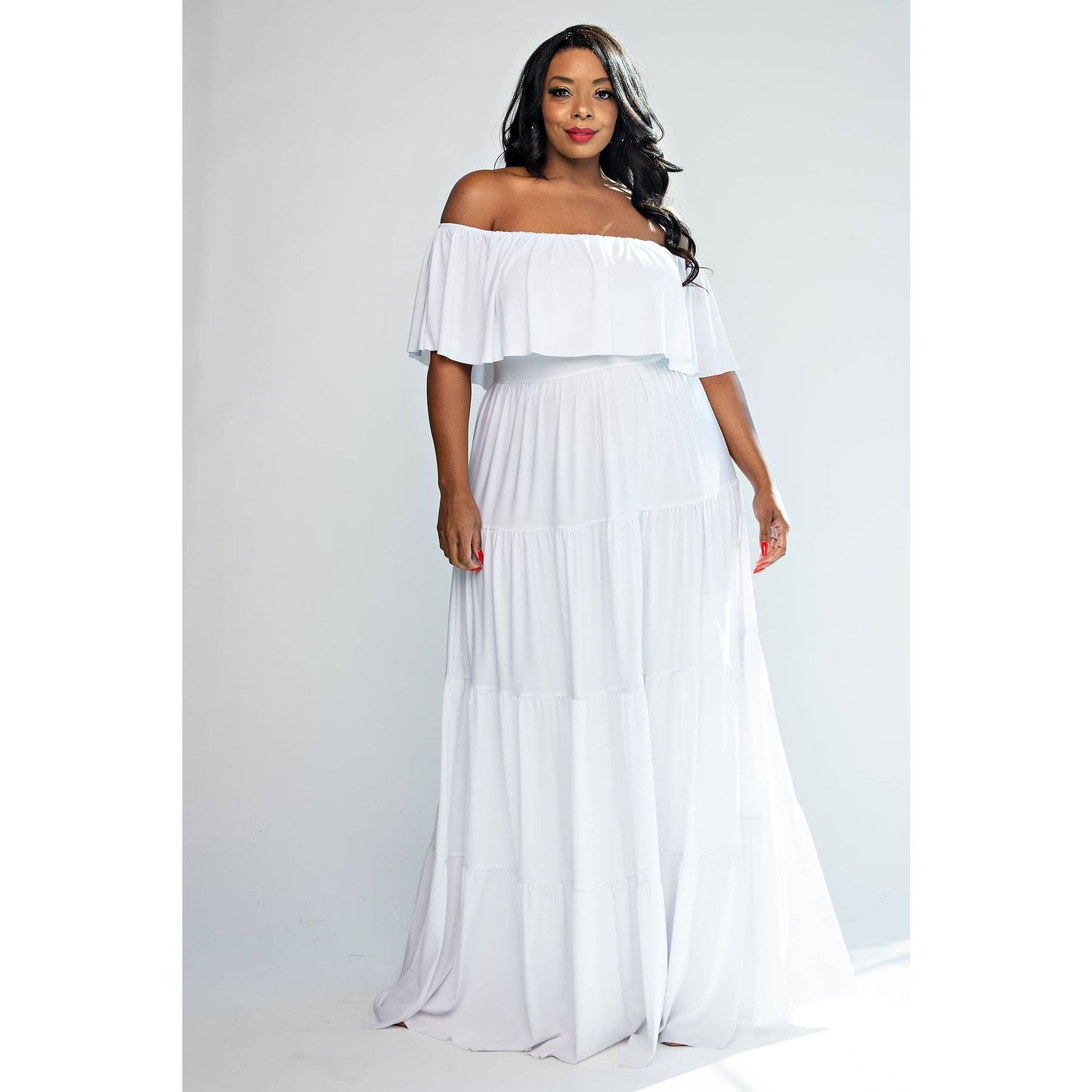 Tiered Off the Shoulder Maxi Dress