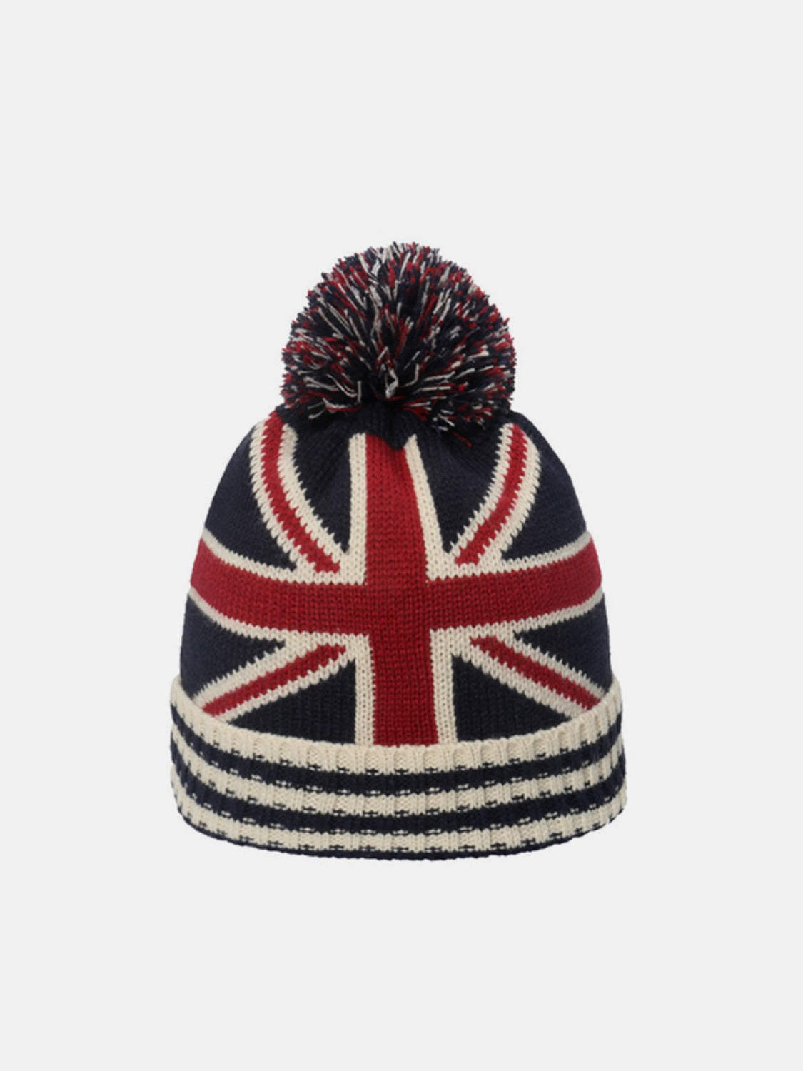 Patriotic Knit Beanie with US Flag Design