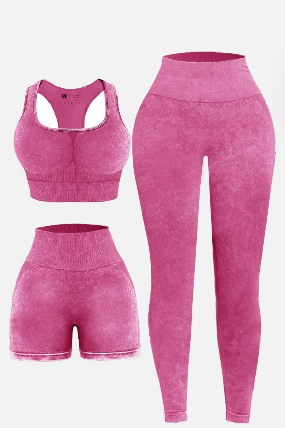 Active Wear 3-Piece Square Neck, Wide Strap Set