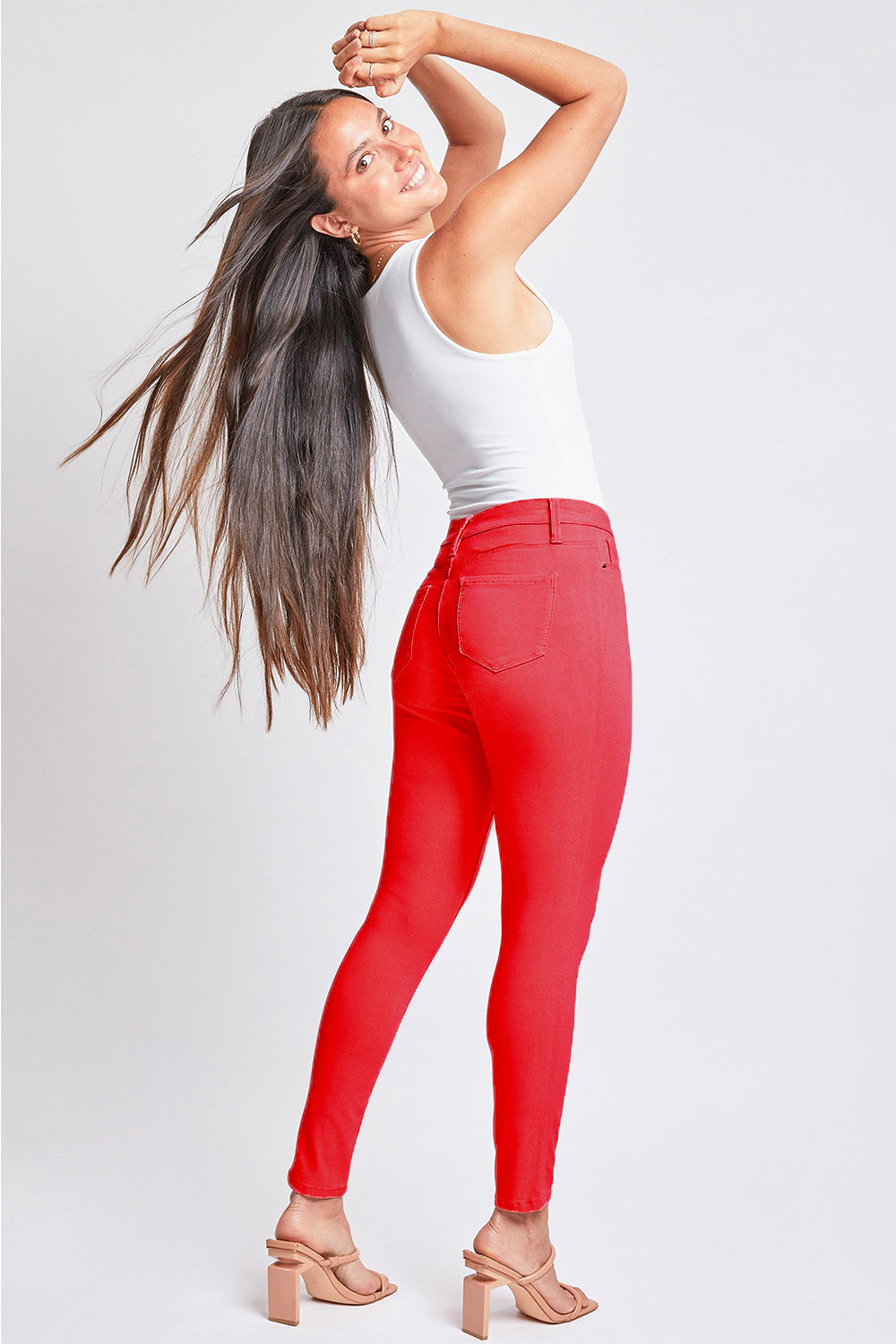 Hyper-stretch Mid-Rise Skinny Jeans