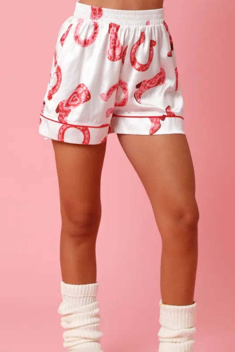 Cozy Printed Lounge Set with Button-Up Top and Shorts