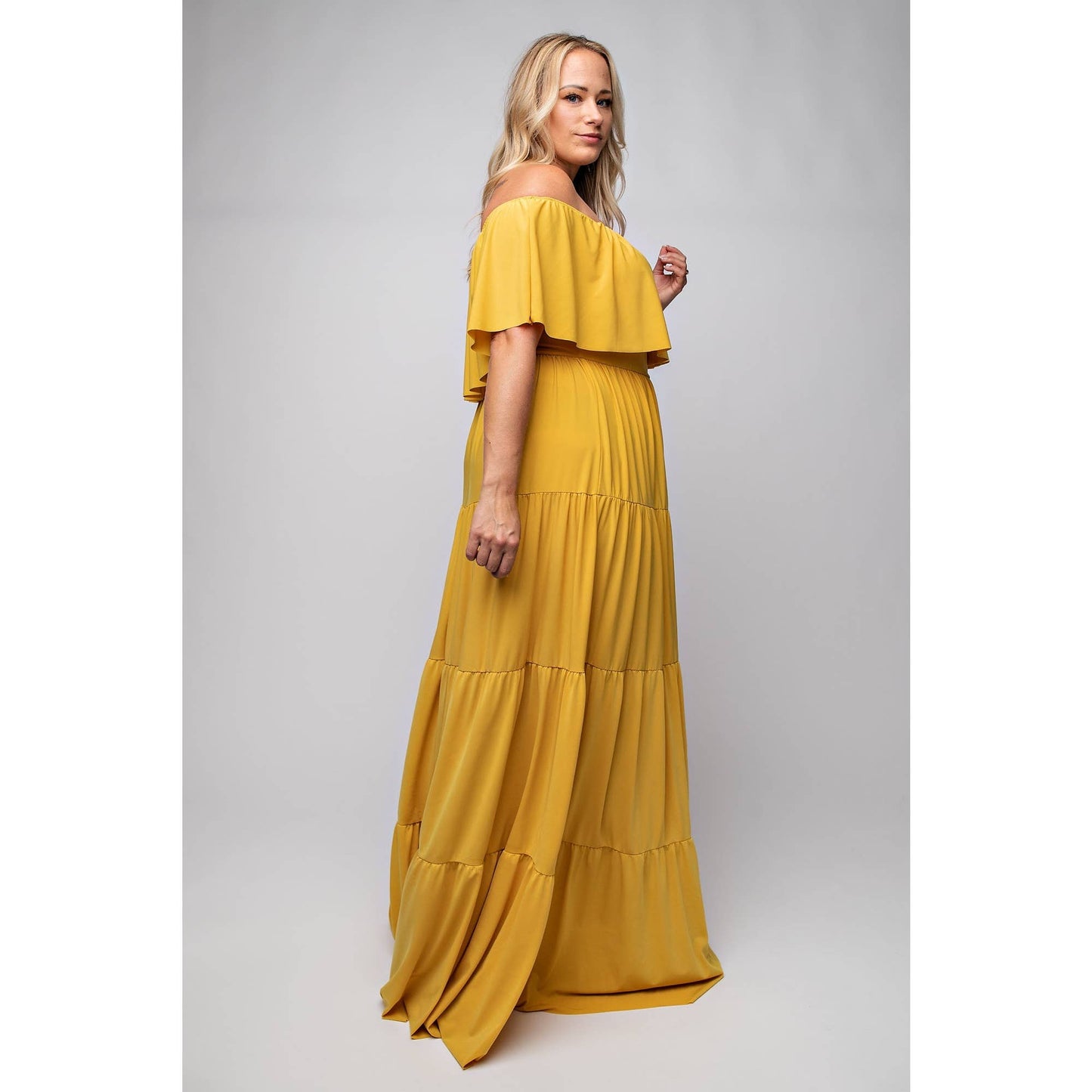 Tiered Off the Shoulder Maxi Dress