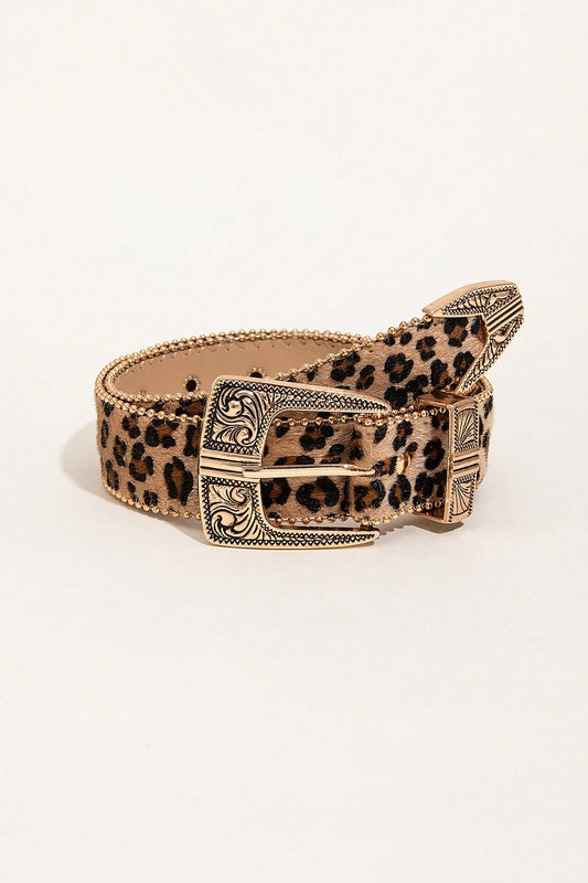 Leopard Leather Belt