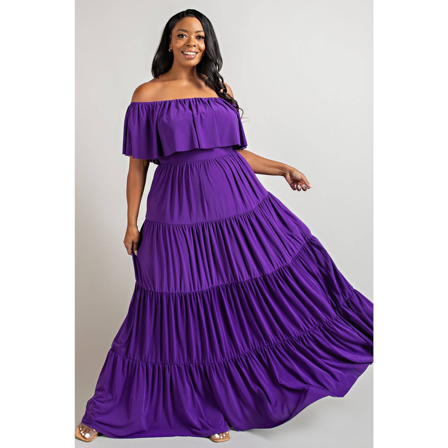 Tiered Off the Shoulder Maxi Dress