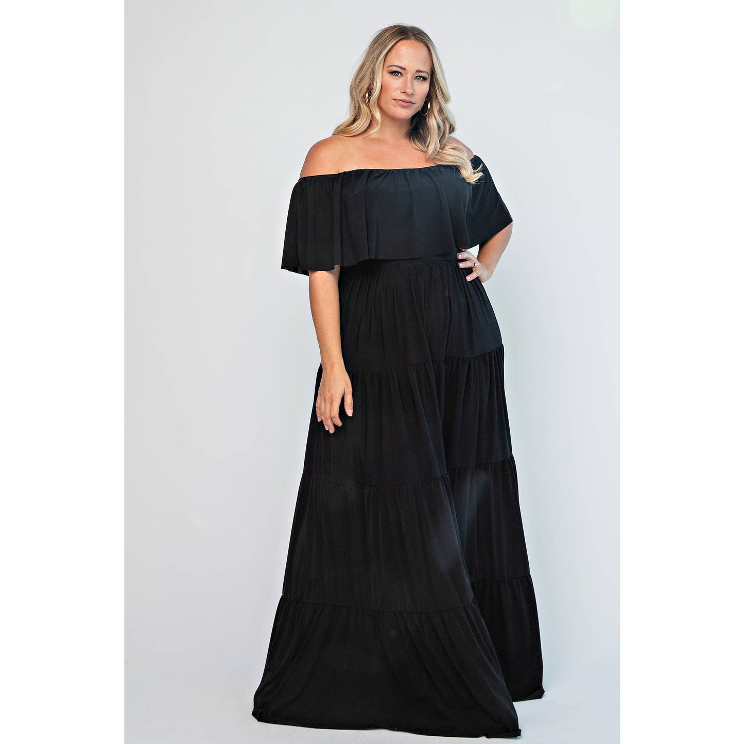 Tiered Off the Shoulder Maxi Dress