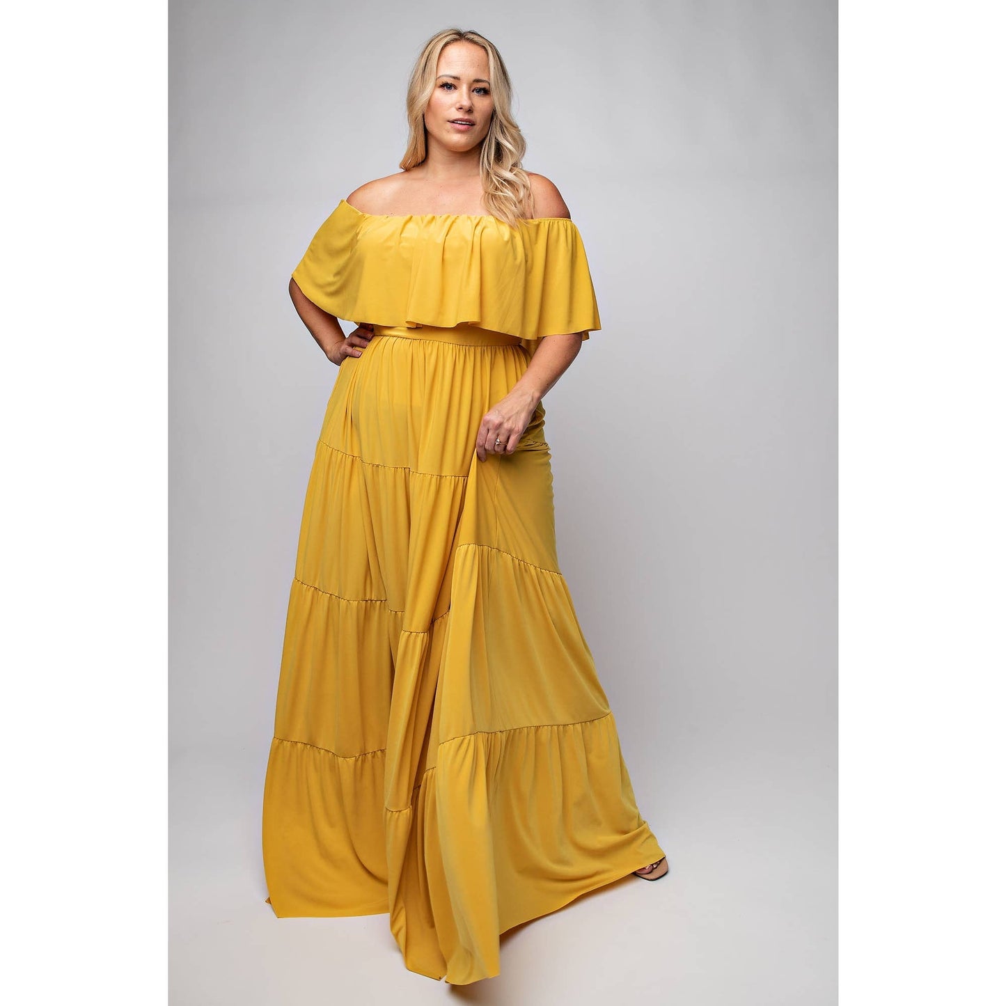 Tiered Off the Shoulder Maxi Dress