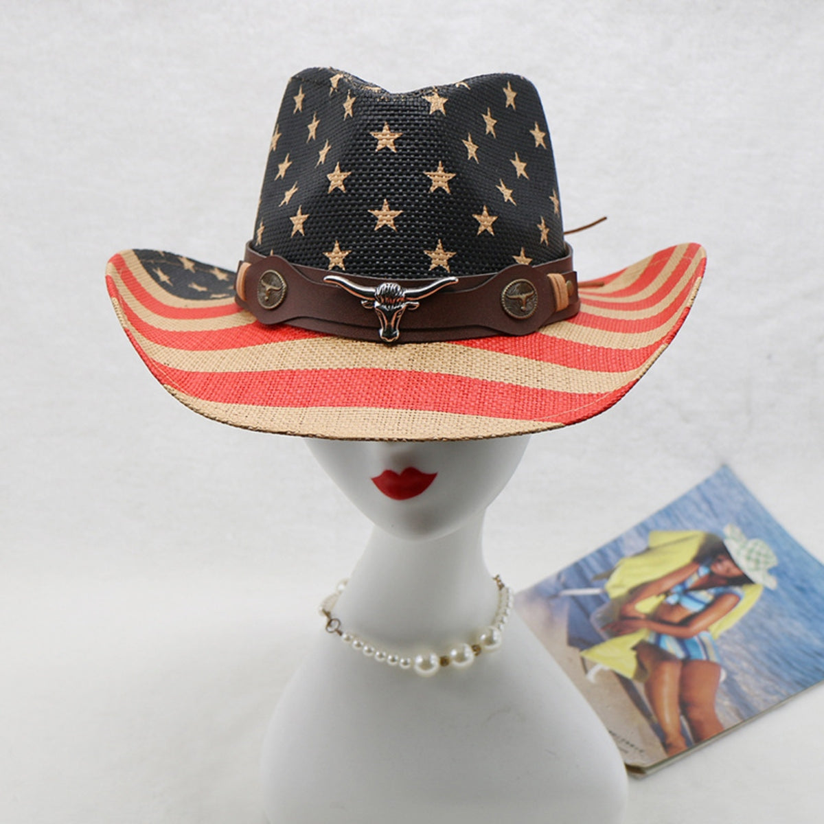 US Flag Print Cloth Hat