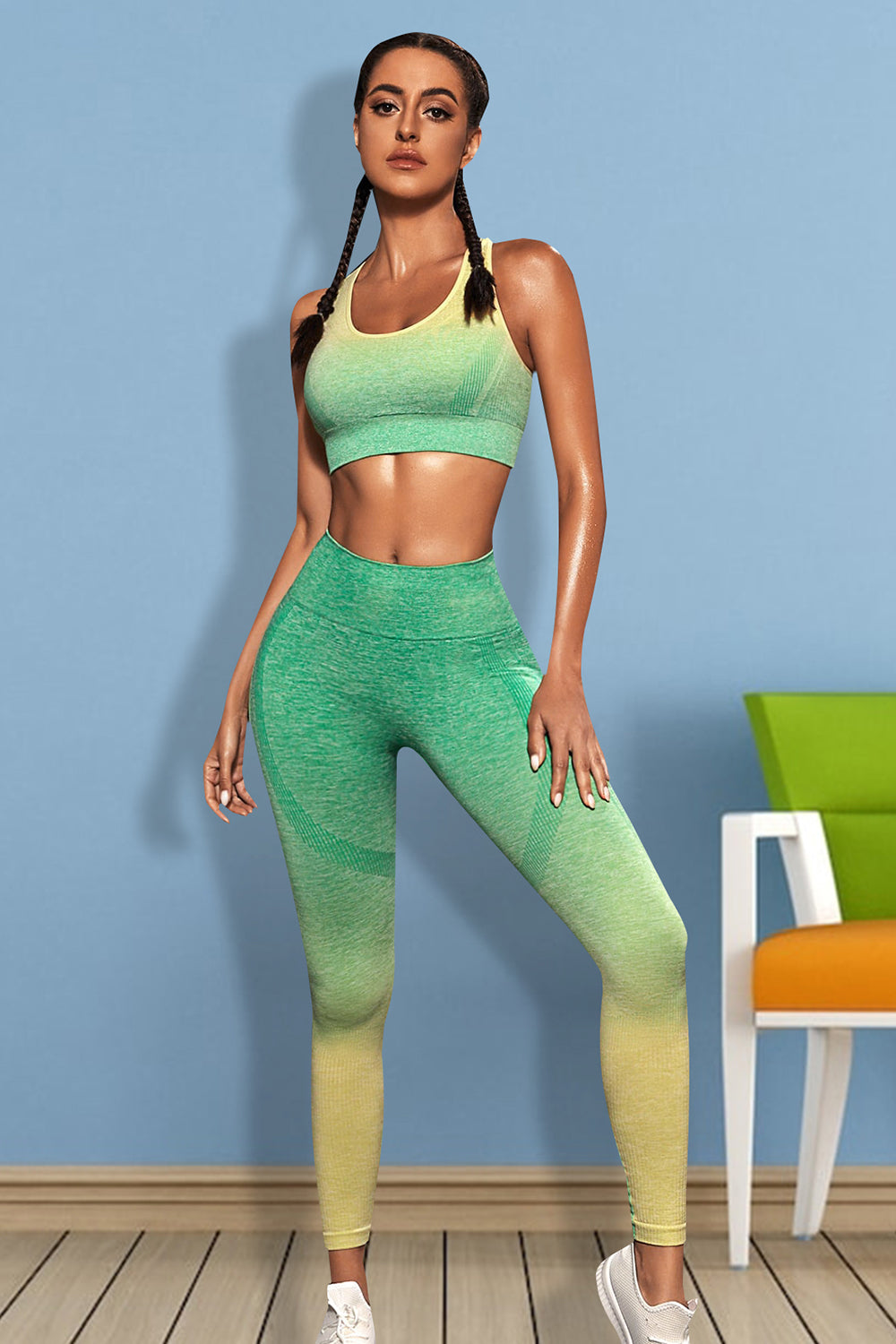 Ombre Athletic Tank and Leggings Set