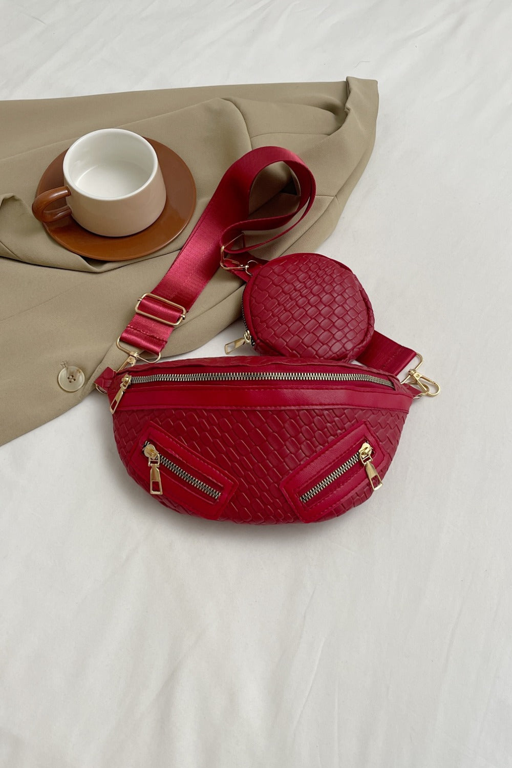 Stylish PU Leather Crossbody Bag with Bonus Coin Purse