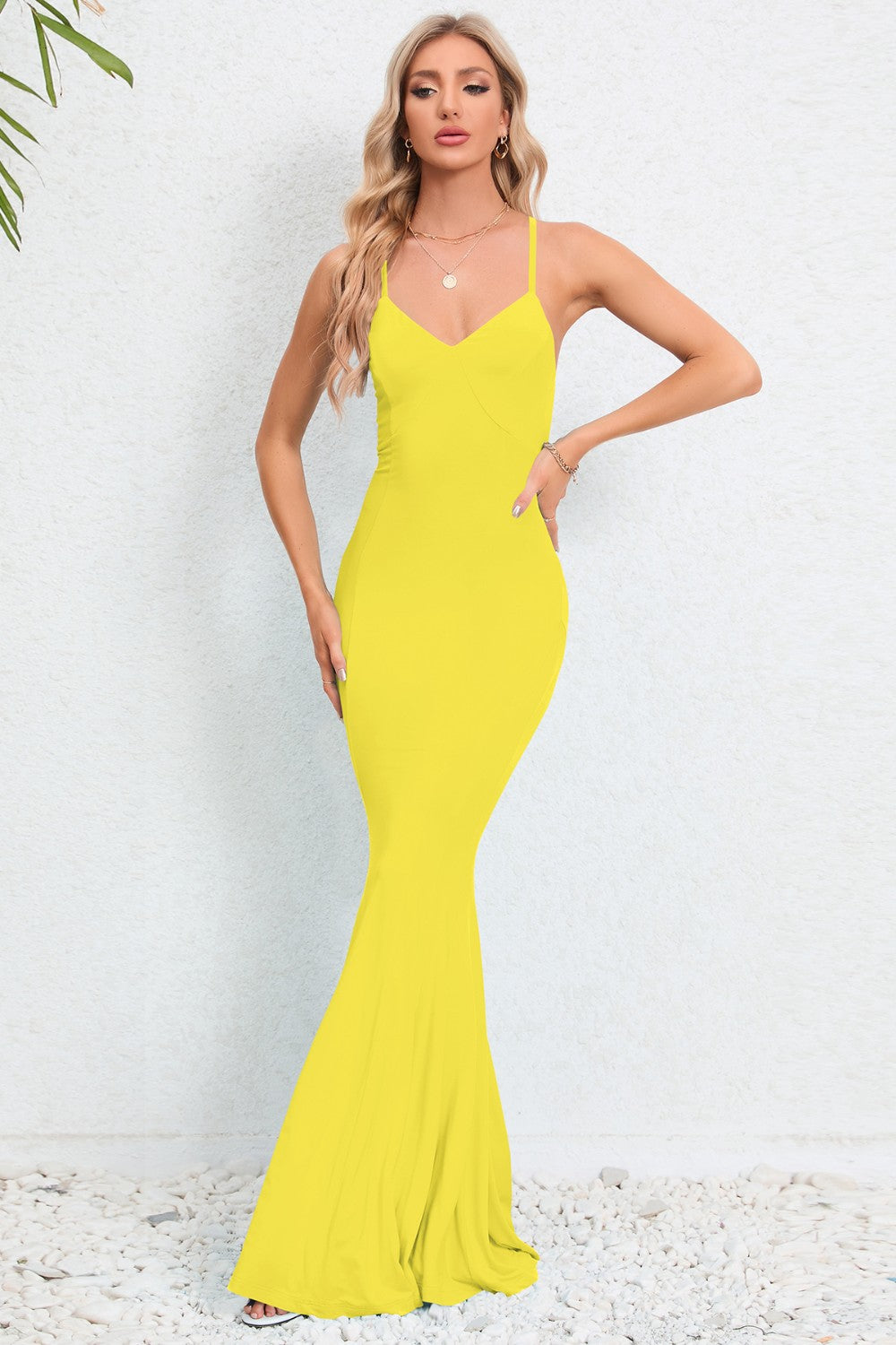 Spaghetti Strap Fishtail Dress