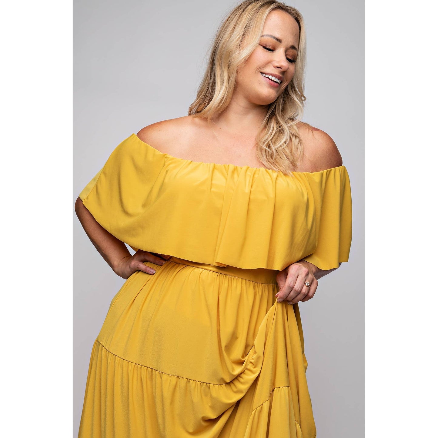 Tiered Off the Shoulder Maxi Dress