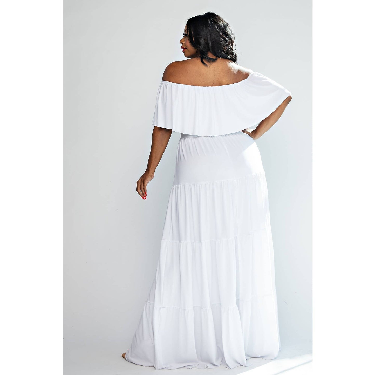 Tiered Off the Shoulder Maxi Dress