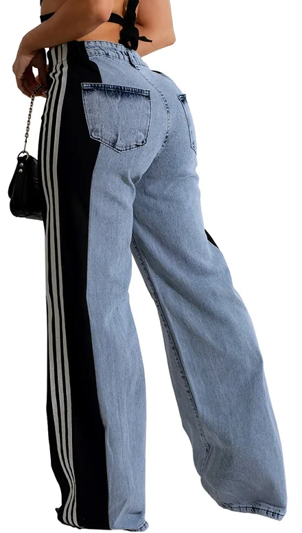 Colorblock High Waist Stretch Denim Pants - Fashion Forward Pick