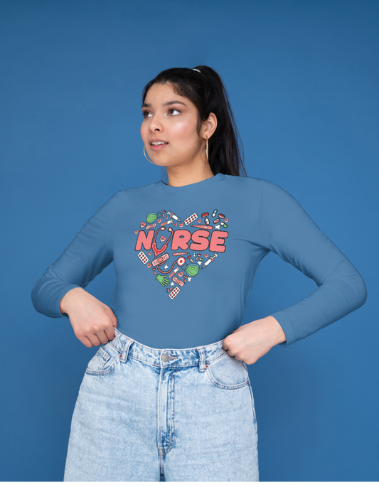 Long Sleeve Nurse Heart Shirt