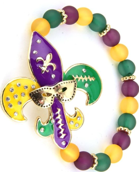 Mardi Gras Fleur De Li Bracelet