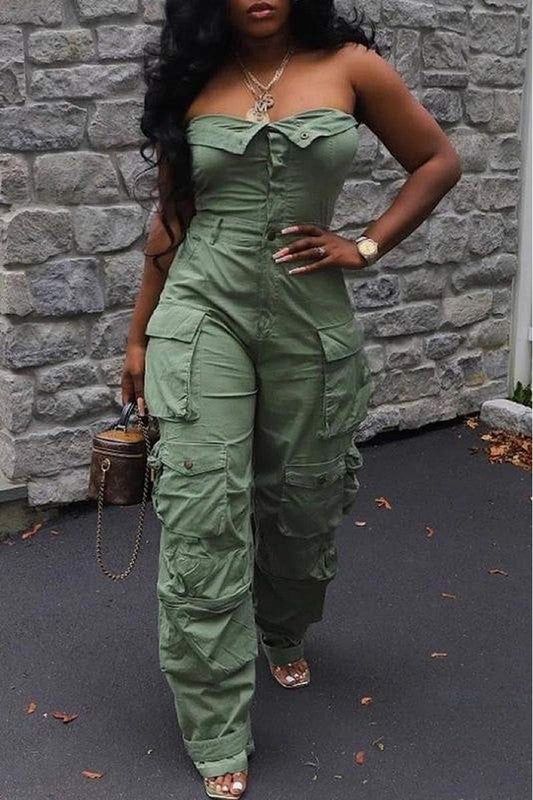 Trendy Sleeveless Cargo Jumpsuit for Effortless Style