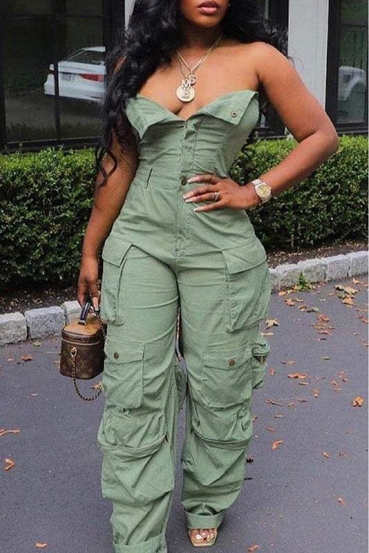 Trendy Sleeveless Cargo Jumpsuit for Effortless Style