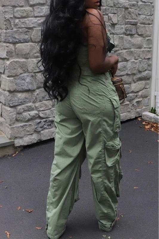 Trendy Sleeveless Cargo Jumpsuit for Effortless Style