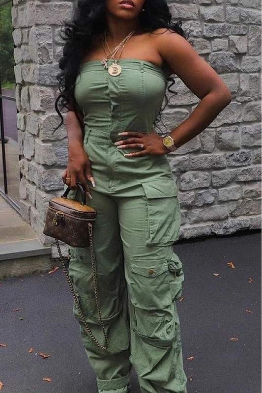 Trendy Sleeveless Cargo Jumpsuit for Effortless Style