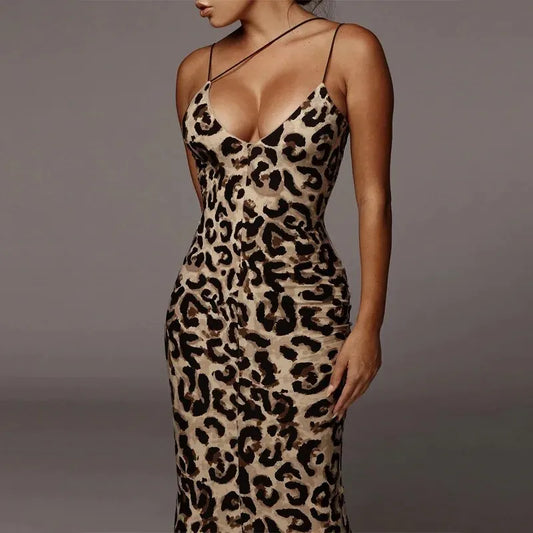 Leopard Bodycon Midi Dress